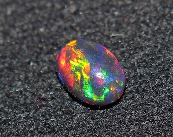 6x4 mm Black Opal-Natural Black Ethiopian Fire opal-Black Opal-Welo fire opal-October birthstone-Opal Stone-Opal Cabochon-Loose Opal Stone