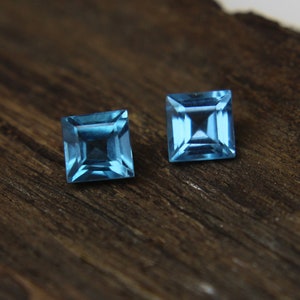 9x9mm, Natural Blue Topaz - Swiss Blue Topaz - Blue Topaz - Blue Topaz Square Cut - Calibrated Blue Topaz - Jewelry Making Stone