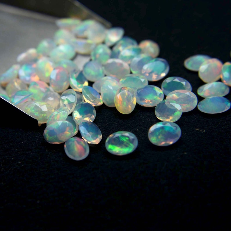 10x12 MM Natural Faceted Oval Gemstone-Loose Faceted Oval-Oval Cut Loose Opal Gemstone-Fire Opal Cut-Calibrated Opal-October Birthstone