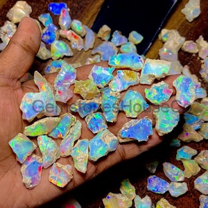 12 to 19 MM, Wholesale Opal Rough-Natural Ethiopian Opal Rough-October Birthstone-Raw Fire Opal-10 Pcs Raw Opal Lot-Jewelry Making, Dry Opal