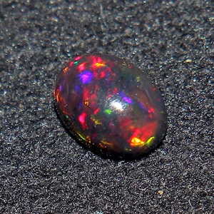 8x10mm Opal - Natural Black Ethiopian Fire opal- Black Opal - Welo fire opal - October birthstone  - Opal Stone- Opal Cabochon - Loose Opal