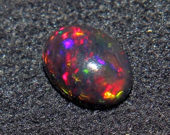 8x10mm Opal - Natural Black Ethiopian Fire opal- Black Opal - Welo fire opal - October birthstone  - Opal Stone- Opal Cabochon - Loose Opal