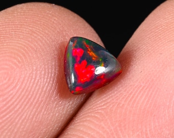 Natural Black Opal,Ethiopian Black Opal,Cabochon Black Opal,Opal Gemstone,Welo Fire Opal,Black Opal Gemstone For Making Jewelry 6x6x3MM