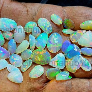 faceted Opal slice Lot, Ethiopian Opal mix slices, Welo fire opal cut lot, Multi fire opal, opal making jewelry, Natural Fire opal lot,AAA+