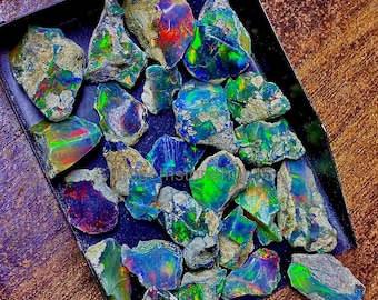 opals lot, black opals, natural opal rough, Ethiopian opal rough, Black fire opal, multifire opal, wholesale opals 20-30 MM size (approx)