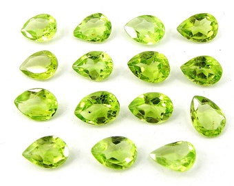 3x5 mm Natural Peridot Faceted Pear Gemstone Lot-Loose Peridot Lot-August Birthstone-Faceted Pear Peridot Gemstone-Jewelry Supple Gemstone