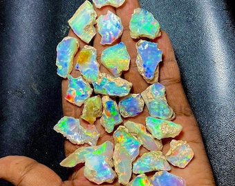 Natural Ethiopian Multi Fire Opal Rough-October Birthstone-Raw Fire Opal-Raw Opal Lot-Wholesale Opal Rough-Jewelry Making Raw Opal 20-15 mm