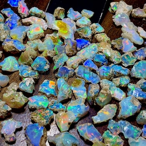 AAA+ Natural Ethiopian Multi Fire Opal Rough-October Birthstone-Raw Fire Opal-Raw Opal Lot-Wholesale Opal Rough-Jewelry Making Raw Opal