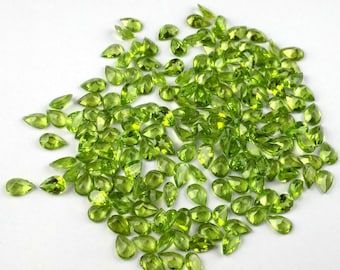 6x9 mm Peridot Faceted Pear Gemstone Lot-Loose Peridot Lot-August Birthstone-Faceted Pear Peridot Gemstone-Jewelry Supple Gemstone