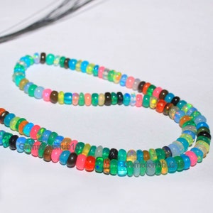 5-5 MM Smooth Ethiopian Opal Beads,Natural Opal Beads-October Birthstone-Opal Stone 8&#39; Strand,Multi Cabochon Opal Beads,Roundelle Opal Beads