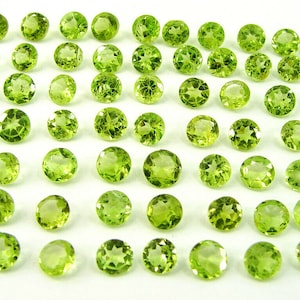 4 x 4 mm natuurlijke peridoot gefacetteerde ronde edelsteen veel losse peridoot veel geboortesteen augustus gefacetteerde ronde peridoot edelsteen-sieraden soepele edelsteen