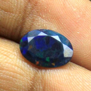 7 x 11 mm Opale noire d&#39;Éthiopie naturelle - Opale ovale de feu multiple, Pierres précieuses, Opale à facettes, Opale à facettes en vrac, Opale à facettes, Pierres précieuses - Opale d&#39;Éthiopie