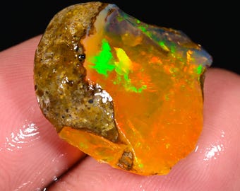 Opal grov, etiopisk opal grov, stort opalprov grov, flerfärgad eldopal rå för smyckestillverkning, kristallopal grov naturlig ädelsten 13 karat
