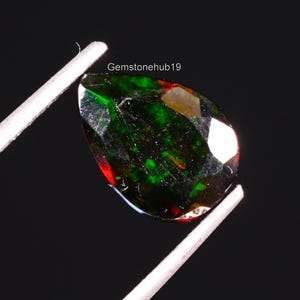 Opale,Opale noire d&#39;Éthiopie,Opale à facettes,Fabrication de bijoux,Opale de feu multiple,Naturel en vrac,Pierre naturelle 10x7x3 mm 1 carat