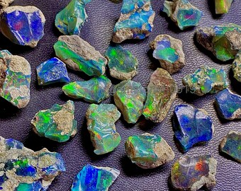 opal, 10 pcs opal rough lot, Ethiopian raw opals, natural fire opal, black opal raw, fire opal gemstone rough, A++ cut grade wholesale rough
