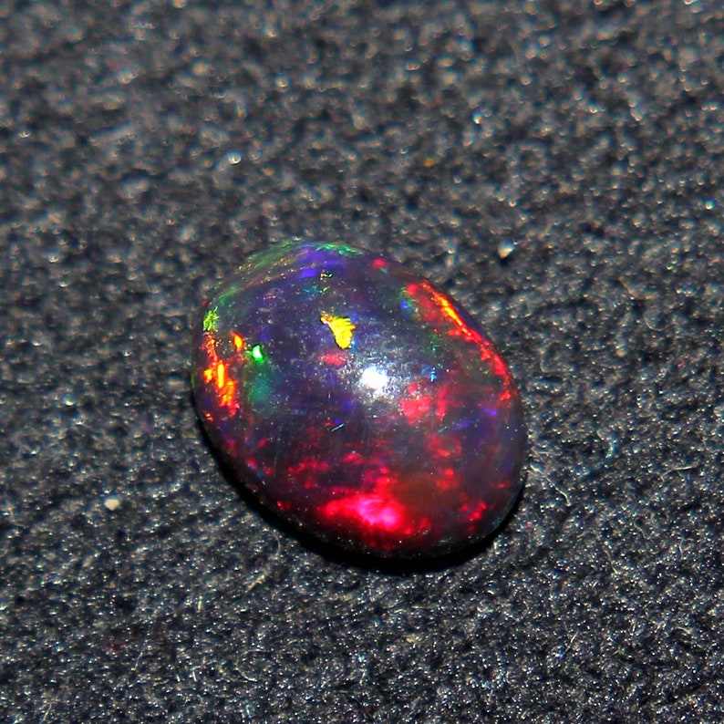 7x5 mm Opal Natural Black Ethiopian Fire opal Black Opal Etsy