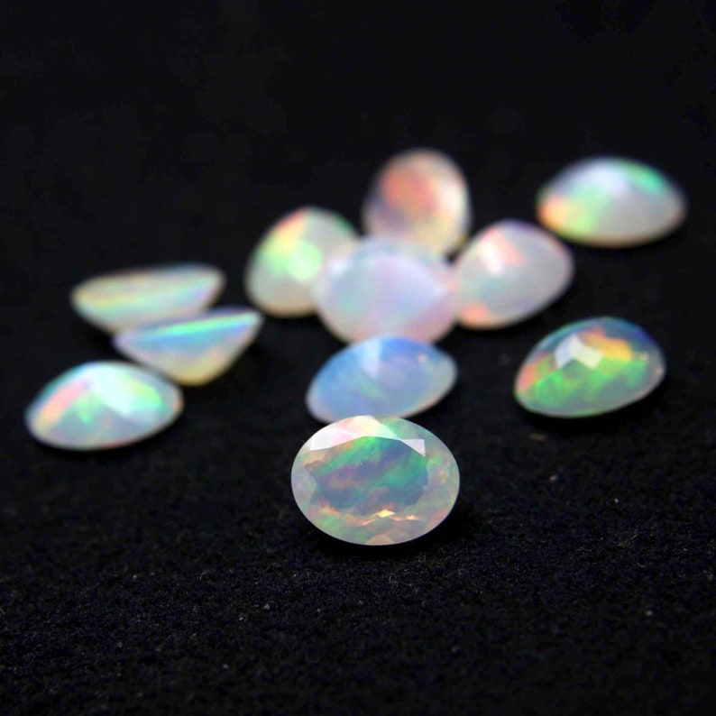 10x12 MM Natural Faceted Oval Gemstone-Loose Faceted Oval-Oval Cut Loose Opal Gemstone-Fire Opal Cut-Calibrated Opal-October Birthstone