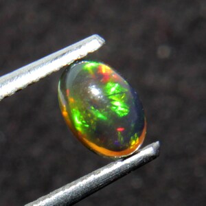 3x5 mm Opal - Natural Black Ethiopian Fire opal- Black Opal - Welo fire opal - October birthstone  - Opal Stone- Opal Cabochon - Loose Opal