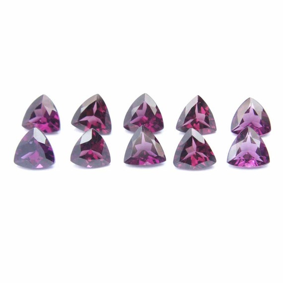6 MM Trillion Natural Faceted Pinkish Purple Rhodolite Garnet Stone 8  Pieces Lot