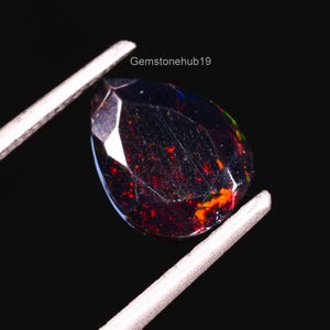 Opale,Opale noire d&#39;Éthiopie,Opale à facettes,Fabrication de bijoux,Opale de feu multiple,Naturel en vrac,Pierre naturelle 8x6x4 mm 1 carat