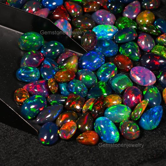 Black Opal Cabochon Lot, Ethiopian Opal, Opal mix cabochon lot, Welo fire opal,opal Gemstone, mix shape opal Loose Opal,Natural Gemstone