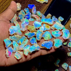 Natural Ethiopian Fire Opal Rough-Excellent Fire Opal-Welo Fire Opal-Raw Opal-Jewelry Making Opal Rough, 50 Carat, Opal Rough Lot-22-12 mm