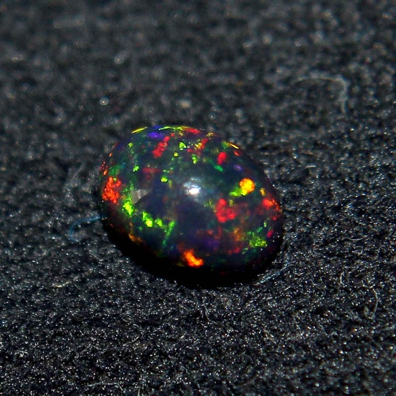 Opale Nero 6 X 4 Mm - Opale Di Fuoco Etiope Nero Naturale - Opale - Foto 10