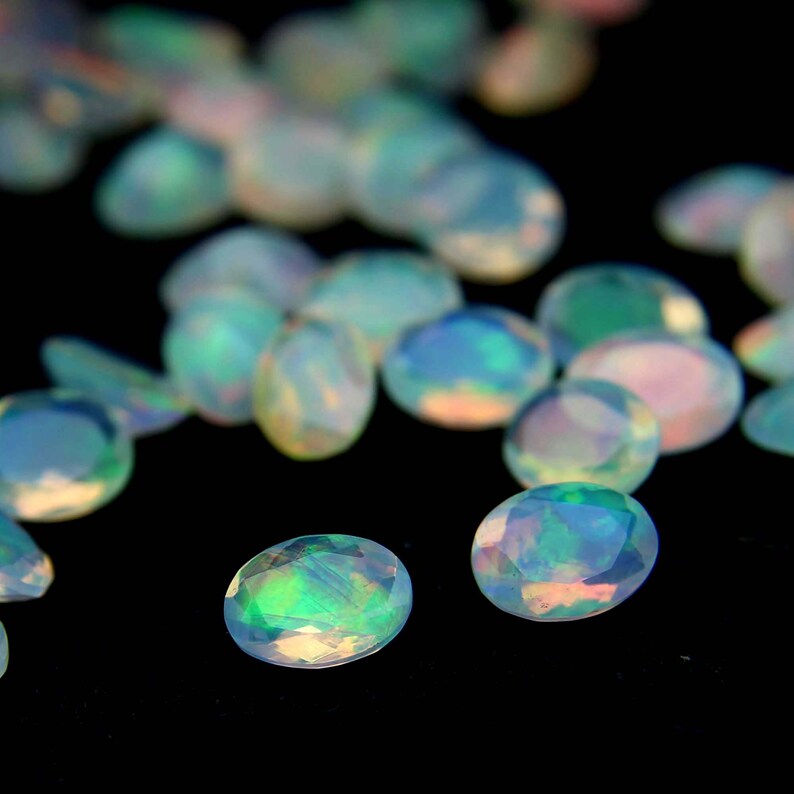 10x12 MM Natural Faceted Oval Gemstone-Loose Faceted Oval-Oval Cut Loose Opal Gemstone-Fire Opal Cut-Calibrated Opal-October Birthstone