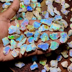 Wholesale Opal Rough-Natural Ethiopian Opal Rough-October Birthstone-Raw Fire Opal-5 Pcs, Dry Opal Rough Lot-Jewelry Making, 20 to 14 MM
