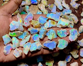 Wholesale Opal Rough-Natural Ethiopian Opal Rough-October Birthstone-Raw Fire Opal-5 Pcs, Dry Opal Rough Lot-Jewelry Making, 20 to 14 MM