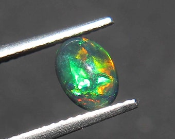 8x10mm Opal - Natural Black Ethiopian Fire opal- Black Opal - Welo fire opal - October birthstone  - Opal Stone- Opal Cabochon - Loose Opal