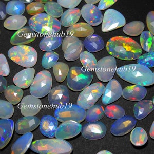 20 Carat 10 To 20 MM AAA+ Natural Ethiopian Welo Fire Opal Slice-Natural Fire Opal Slice Lot-Jewelry Supply-Rose Cut Opal-October Birthstone