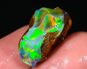 Opal grov, etiopisk opal grov, stort opalprov grov, flerfärgad eldopal rå för smyckestillverkning, kristallopal grov naturlig ädelsten 11 karat