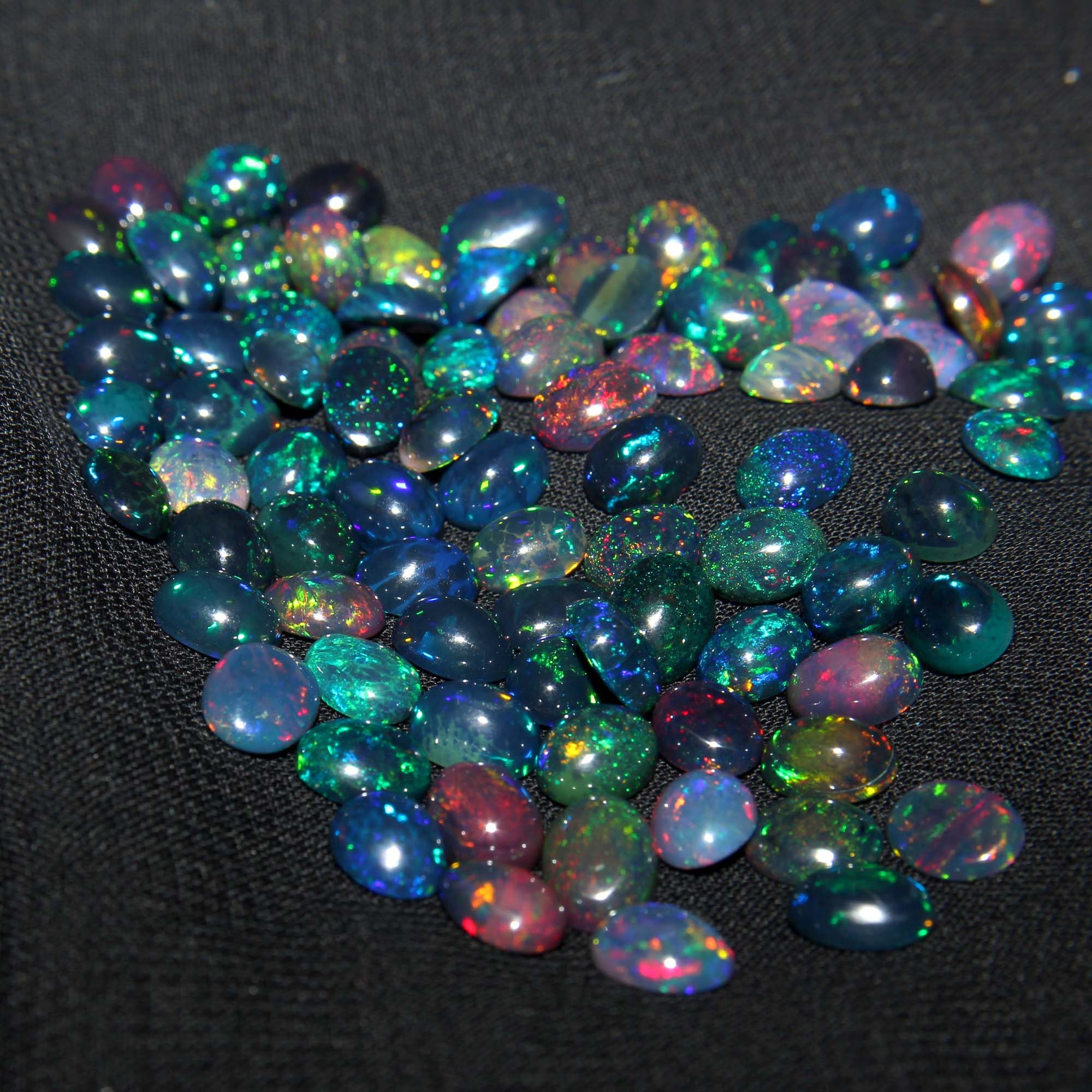 Nero Etiope Opale Lucidato Grezzo Decorato Forma Naturale Opale Gemma 3 - Foto 10