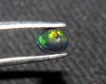 8x10mm Opal - Natural Black Ethiopian Fire opal- Black Opal - Welo fire opal - October birthstone  - Opal Stone- Opal Cabochon - Loose Opal