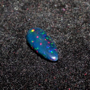 Natural Black Ethiopian Opal-4.00 Carat-Black Opal-Welo Fire Opal-9x20 mm Opal-October Birthstone-Opal Stone-Opal Cabochon-Loose Fire Opal