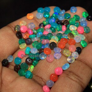 5 MM Smooth Ethiopian Opal Beads,Natural Multi Opal Beads-October Birthstone-Loose Opal Beads,Multi Opal Beads,Opal Roundel Beads