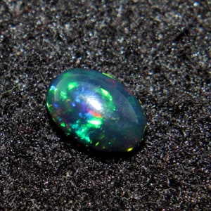 6x8mm Opal - Natural Black Ethiopian Fire opal- Black Opal - Welo fire opal - October birthstone  - Opal Stone- Opal Cabochon - Loose Opal