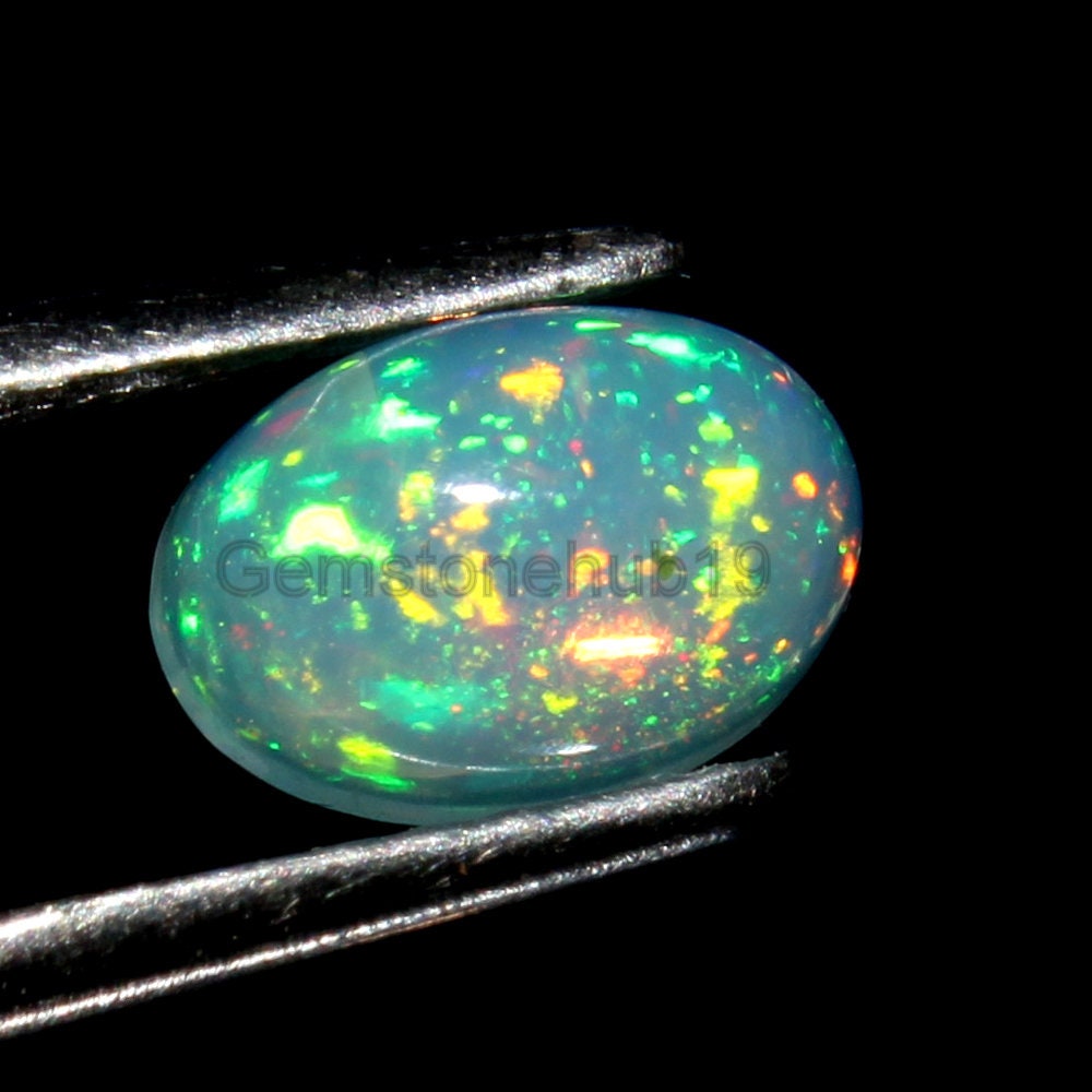6x8 MM Natural Ethiopian Opal LotWhite Opal CabochonsMulti | Etsy