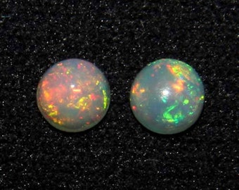 2 Pcs Opal-Natural Opal-Opal Pair-Opal Cabochon-Welo Fire Opal-Natural Ethiopian Opal-Loose Opal-5x5 mm Opal-Opal Gemstone-Flashy Opal