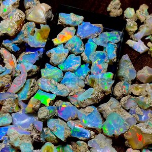 AAA+ Natural Ethiopian Multi Fire Opal Rough-October Birthstone-Raw Fire Opal-Raw Opal Lot-Wholesale Opal Rough-Jewelry Making Opal 25-15 MM