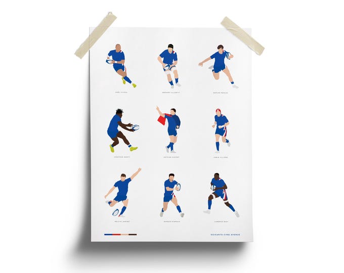 France XV 2022 - Rugby. Poster, Print