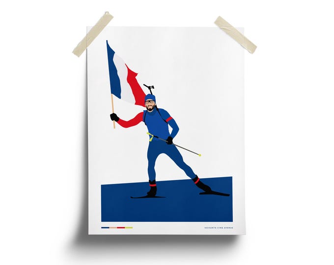 Martin Fourcade - Biathlon. Poster, Print
