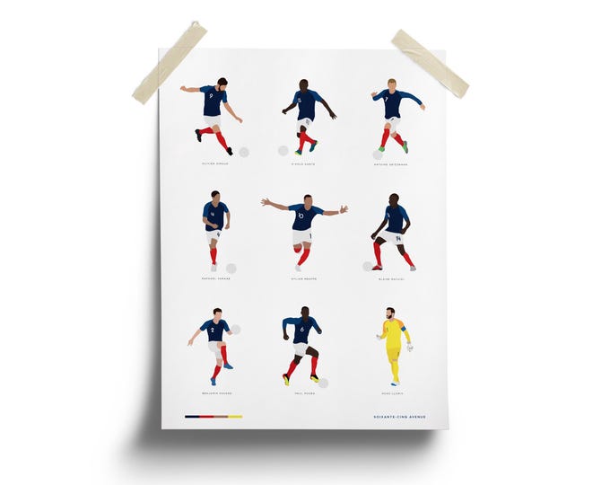 France National Team 2018 - Football. Poster, Print
