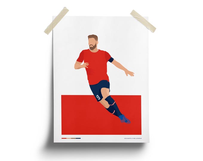 Olivier Giroud - LOSC Lille - Football. Poster, Print