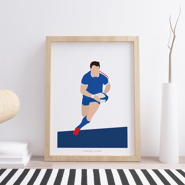 Antoine Dupont - XV de France - Rugby. Affiche, Poster, Impression