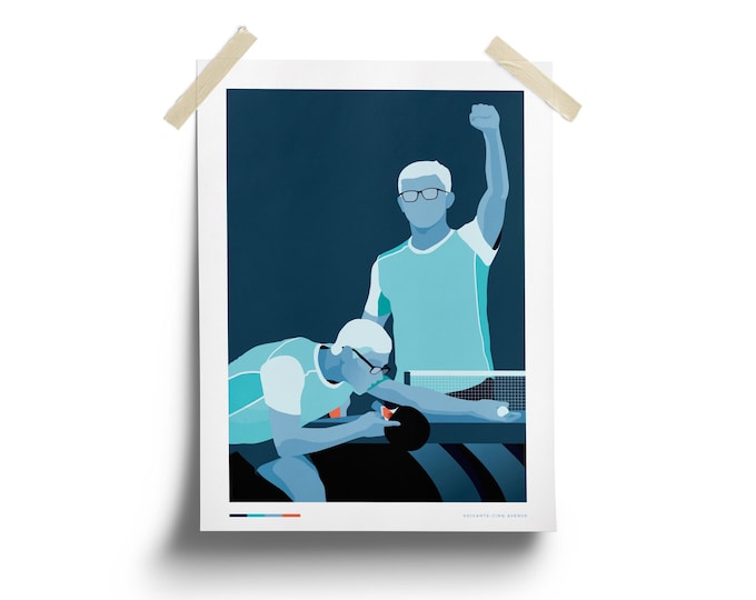 Alexis & Félix LEBRUN - Table Tennis - Ping-Pong. Poster, Print