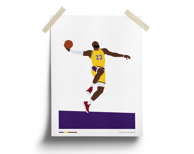 Lebron JAMES - Los Angeles LAKERS - Basketball. Poster, Poster, Print