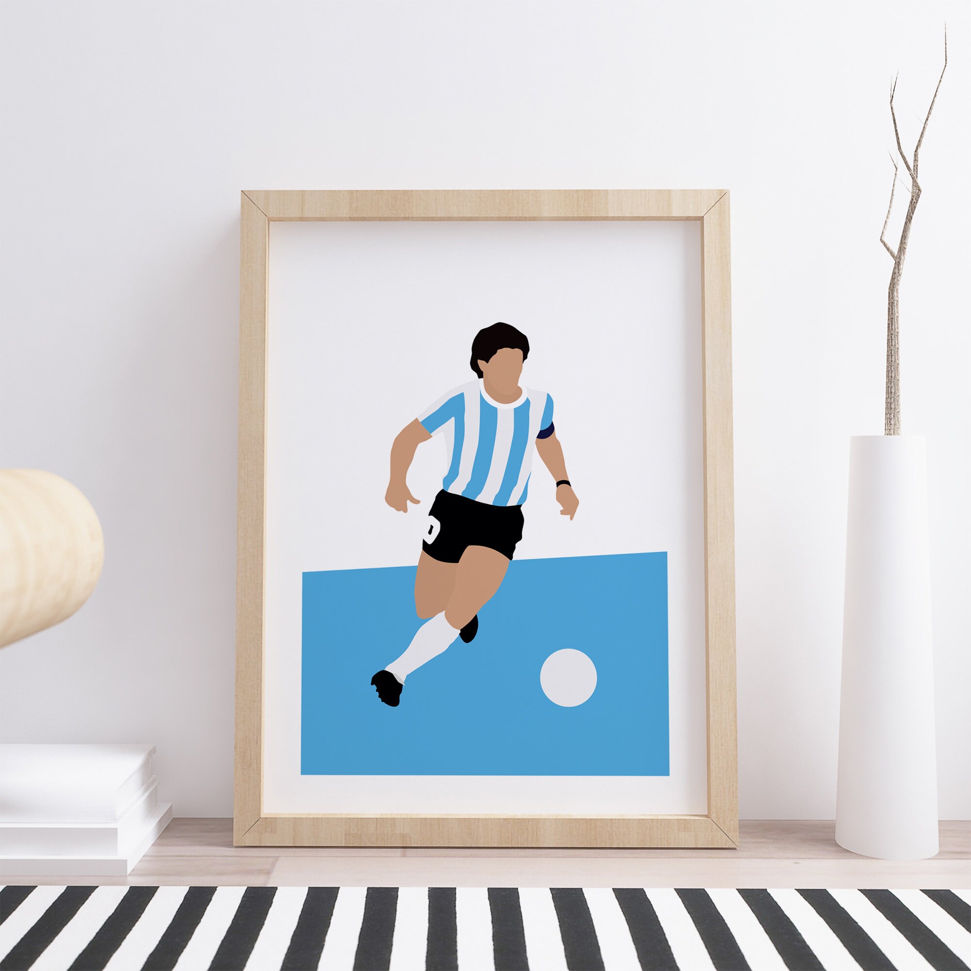 Affiche Diego Maradona - Signée Autographe - Avec Cadre Et Photo A4 - Neuve