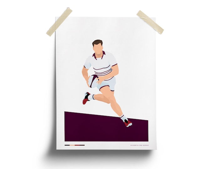 Damian PENAUD - UBB Union Bordeaux Bègles - Rugby. Poster, Print